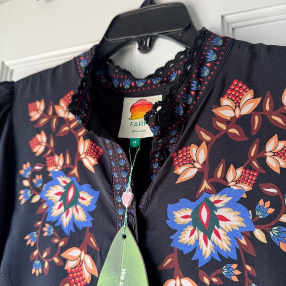 🥭FARM RIO Winter Garden Floral Print Long Sleeve Dress - Picture 12 of 13